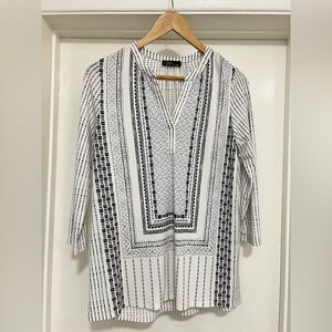 Dalia Black and White Patterned Tunic